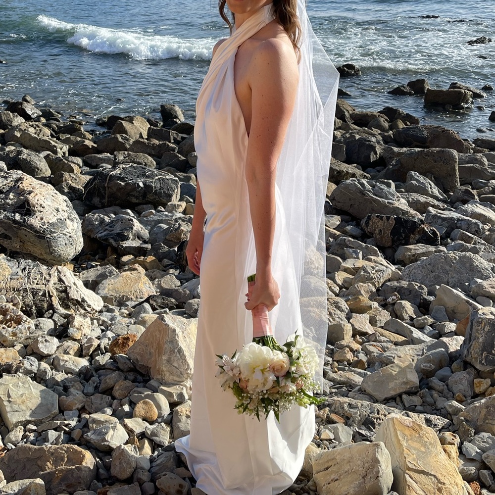 White Satin Wedding Dress/Reception Dress